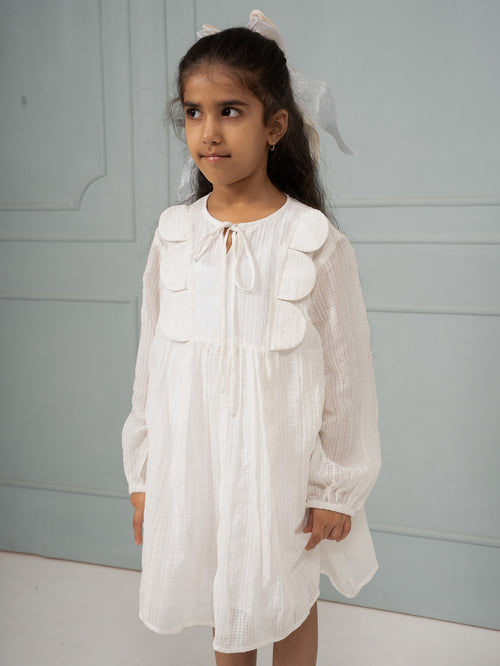 Cream Check Picnic Dress